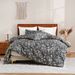 Nordic Floral Brushed Fitted Sheet Set - Premium Elastic Bed Skirt With Botanical Patterns, Ultra-Soft Microfiber_maomaolike.com