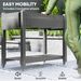 Wood Raised Planter Box, Elevated Garden Bed With Lockable Wheels, Side Tables, Bottom Shelf, Drain Holes, Gray_maomaolike.com