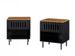 2 Set Nightstands With Grille Striped Doors, Mid Century Modern Nightstand, Bedside Table With Slatted Drawer Decor, End Tables Bedroom With Metal Legs, Night Stand For Bedroom_maomaolike.com