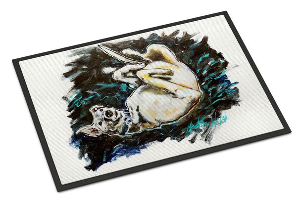 Happy Times Greyhoud Doormat Front Door Mat Indoor Outdoor Rugs For Entryway, Non Slip Washable Low Pile, 24H X 36W_maomaolike.com
