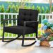 Patio Rattan Rocker Outdoor Glider Rocking Chair Cushion Lawn_maomaolike.com