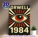 Orwell 1984 All-Seeing Eye Painting Poster, Vintage Retro Bold Graphic Poster, Eye-catching Literary Themed Decor Suitable For Home Study, Library And_maomaolike.com