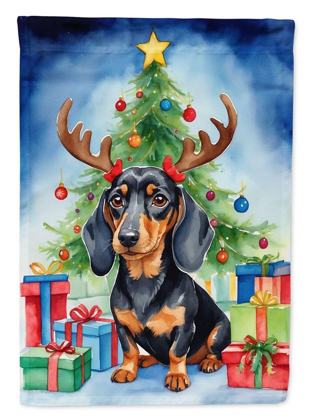 Black And Tan Dachshund Christmas Reindeer Garden Flag Mailbox Flag Decorative Yard Flag Banner Outside Patio Artwork Yard Flower Beds, Garden Size, Multicolor_maomaolike.com