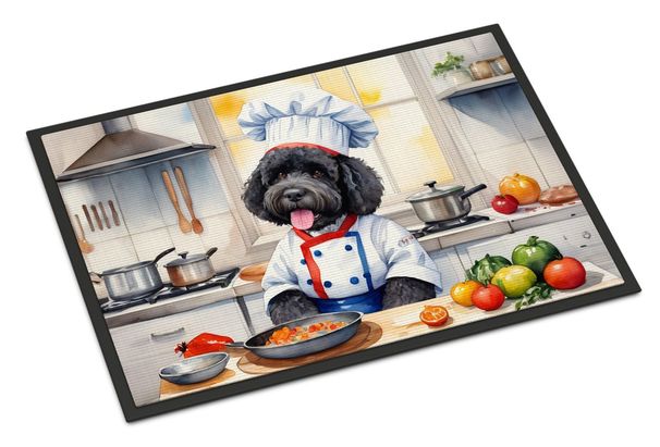 Portuguese Water Dog The Chef Doormat Front Door Mat Indoor Outdoor Rugs For Entryway, Non Slip Washable Low Pile, 24H X 36W_maomaolike.com