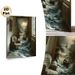 Surreal Coastal Interior Painting Poster, Dramatic Surreal Scene With Waves Spilling From Artwork Into Room Poster, Unique Immersive Decor Ideal For_maomaolike.com