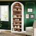 Tall Bookshelf, Wooden Arched Bookcase Display Shelving Unit_maomaolike.com