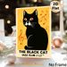 Black Cat Jazz Club Painting Poster, Warm-toned Retro Style Poster, Artistic Design With Black Cat & Musical Notes, Ideal For Home, Music Room And_maomaolike.com