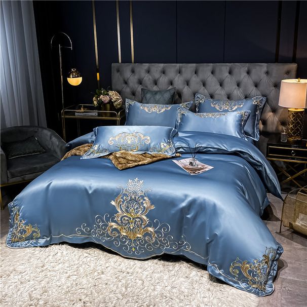 New 100S High Precision Satin Embroidered Pure Cotton Light Luxury High-End Four-Piece Set Manufacturer Wholesale_maomaolike.com