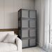 506QT 4-Pack Transparent Stackable Storage Bins With 5 Doors To Open With Wheels, Folding Plastic Craft Containers Large Closet Organizers Box For Bedrooms Living Rooms Study Kids' Toys, Black_maomaolike.com