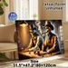 Cowboy Skeleton Painting Poster, Vintage Dark Moody Western Oil Painting Poster, Rustic Saloon Scene With Skeleton Cowboys, Artistic Wall Decor For_maomaolike.com