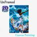 Ocean-themed Dancing Figure Painting Poster, Vibrant Impasto-style Poster, Rich-hued Design With Swirling Waves & Seashells, Elegant Wall Decor Option_maomaolike.com