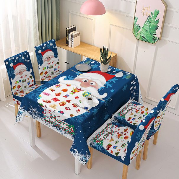 Christmas Tablecloth, Dining Table, Chair Cover, Decorative Elastic One-piece Absorbent Tablecloth_maomaolike.com
