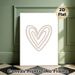 Heart Themed Painting Poster, Minimalist Beige Line-drawn Heart Poster, Sleek Understated Design Ideal For Bedroom, Living Room Wall Decor_maomaolike.com