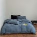 Wholesale Japanese Retro Plaid Soft Double Layer Crinkle Yarn All-Cotton 4-Piece Simple Artistic Style Pure Cotton Four-Piece Set_maomaolike.com