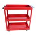 Tool Cart On Wheels, 3 Tier Rolling Mechanic Tool Cart, Heavy Duty Steel Utility Cart W/Lockable Wheels, 450 LBS Capacity Industrial Service Cart For Garage, Warehouse, Workshop (Bright Red)_maomaolike.com
