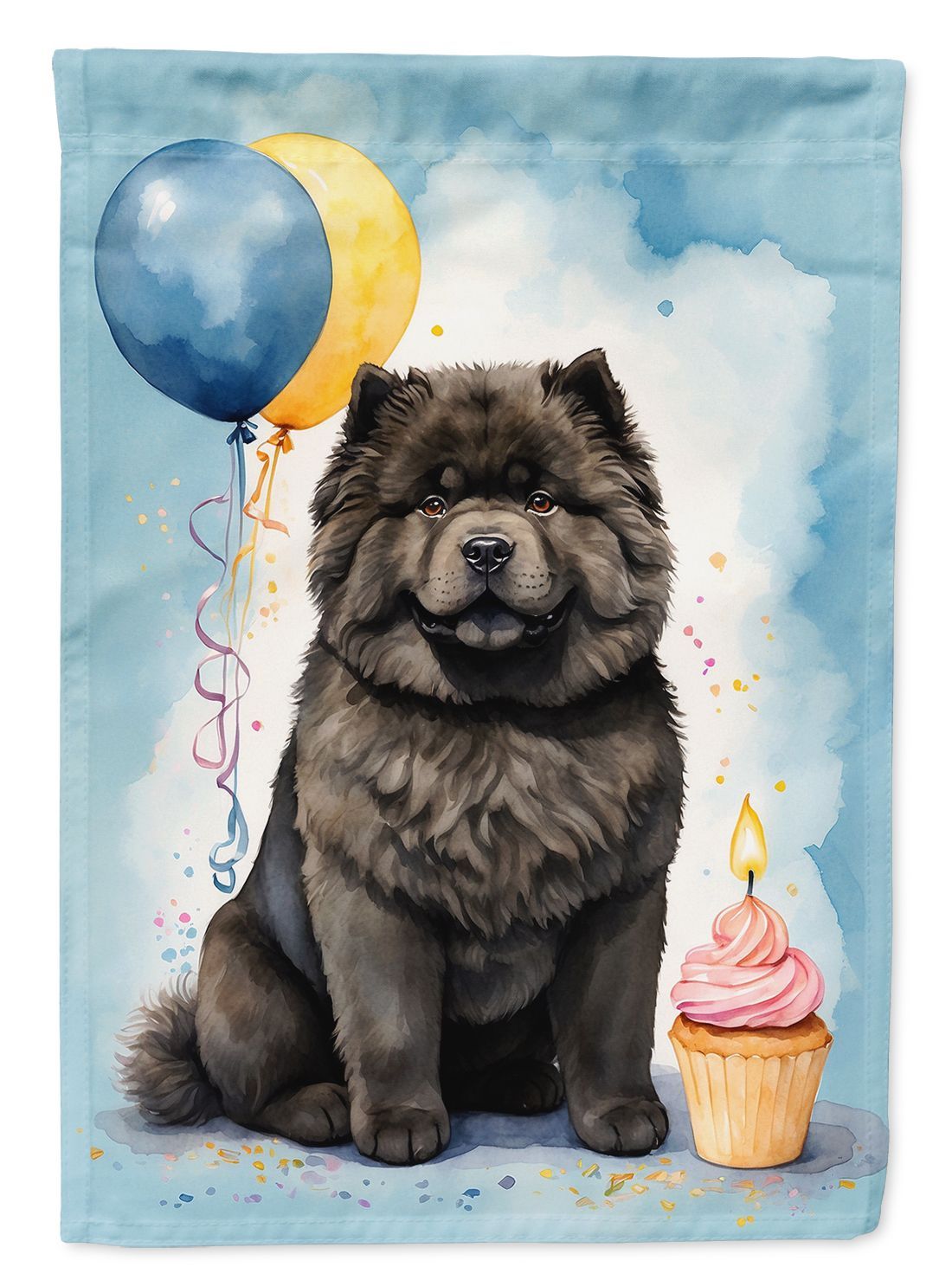 Black Chow Chow Happy Birthday Garden Flag Mailbox Flag Decorative Yard Flag Banner Outside Patio Artwork Yard Flower Beds, Garden Size, Multicolor_maomaolike.com
