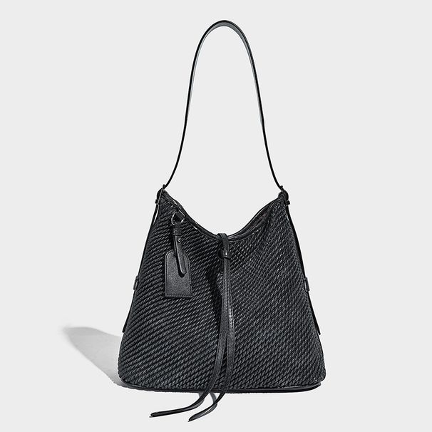 Casual Vacation Style Three-Dimensional Textured Bucket 2026 New Model Patchwork Large Capacity Shoulder Tote Beach Bag_maomaolike.com
