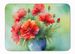 Ohio Scarlet Carnations In Watercolor Memory Foam Kitchen Mat Machine Washable Anti-Fatigue Mat Cushion Comfort Bath Mat Or Kitchen Rug_maomaolike.com