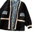 Women's Clothing Denim splicing two piece cardigan sweater jacket _maomaolike.com