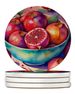 Colorful Pomegranates Large Sandstone Coasters Pack Of 4 Absorbent Round Coasters Decor Gifts For Men Or Women, 4 In, Multicolor_maomaolike.com