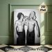 Casual Male Lifestyle Painting Poster, Monochrome Relaxed Men With Towels Drinking Cans Poster, Stylish Laid-back Decor For Bedroom, Living Room_maomaolike.com