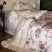 1 French Style Girl 100S Australian Pure Four-Piece Set Rose Floral Ruffled Edge Full Cotton Duvet Cover Romantic Bedding_maomaolike.com