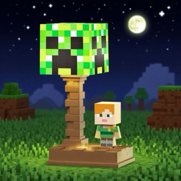 MC Minecraft Themed Bedroom Light, Glowing Toy For Boys, Children's Desktop Decoration, Creative Gift Night Light_maomaolike.com