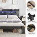 Bed Frame Queen Size, Wood Platform Bed Frame With Storage LED Light Headboard And 2 USB , Noise Free,No Box Spring Needed And Easy Assembly Tool,Large Under Bed Storage,Black_maomaolike.com