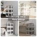 506QT 4-Pack Transparent Stackable Storage Bins With 5 Doors To Open With Wheels, Folding Plastic Craft Containers Large Closet Organizers Box For Bedrooms Living Rooms Study Kids' Toys, Black_maomaolike.com