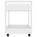 White Wood Composite Office Trolley - Compact Storage Solution For Organizing Paper Clutter_maomaolike.com