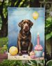 Chocolate Labrador Retriever Happy Birthday Garden Flag Mailbox Flag Decorative Yard Flag Banner Outside Patio Artwork Yard Flower Beds, Garden Size, Multicolor_maomaolike.com