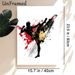Muay Thai Themed Painting Poster, Dynamic Splash Ink Style Poster, Energetic Kicking Fighter Silhouette With Red & Gold Splatters, Ideal Decor For_maomaolike.com
