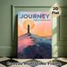 Inspirational Journey Painting Poster, Vibrant Stained-Glass Style Mountain & Figure Scene Poster, Motivational Quote Decor Ideal For Home Office_maomaolike.com