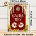 Gajra Rey Traditional Indian Festival Painting Poster, Rich Red-toned Ornate Ethnic Decorative Poster, Vibrant Cultural Design With Floral Garlands_maomaolike.com