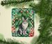 German Rex Cat By The Christmas Tree Porcelain Ornament Christmas Tree Hanging Decorations For Home Christmas Holiday, Rectangle, Gift, Multicolor_maomaolike.com