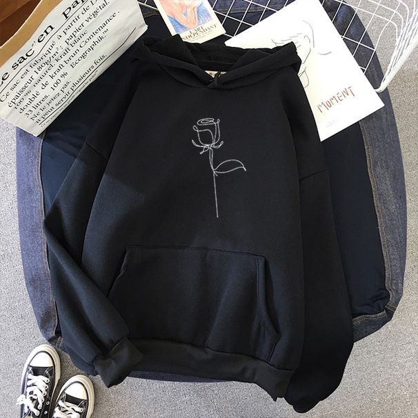 Women's Clothing autumn and winter new style hooded sweatshirt for women plus velvet student loose casual couple long sleeved tops for women_maomaolike.com