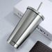 New Large Capacity Office Coffee 304 Stainless Steel Straw Cup Portable Home Cooling Insulation Covered Travel Car Cups_maomaolike.com