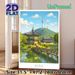Seoul Traditional Scenery Landscape Painting Poster, Vibrant Oil-style Scenic Poster, Captivating View Of Classic Pavilions, Lake And Seoul Tower_maomaolike.com