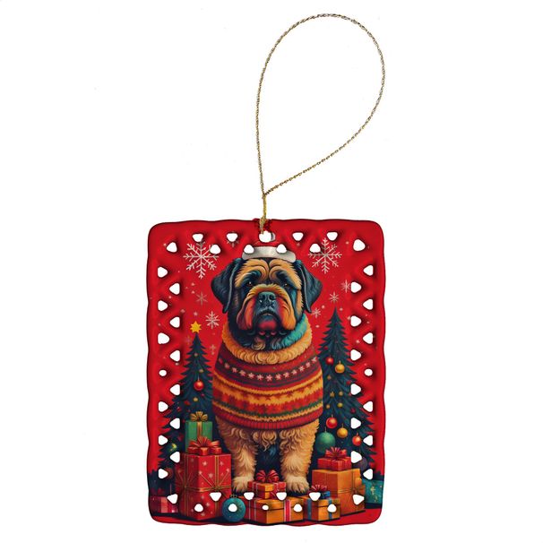 Bouvier Des Flandres Holiday Christmas Porcelain Ornament Christmas Tree Hanging Decorations For Home Christmas Holiday, Rectangle, Gift, Multicolor_maomaolike.com
