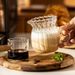 Nordic Transparent Glass Milk Jug Set With Handle Espresso Coffee Frothing Cup Tea Pitcher Separator Cafe Drinkware Tool_maomaolike.com