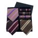 Unisex Men's gift box tie Fashion business striped tie square scarf set luxury gift box_maomaolike.com