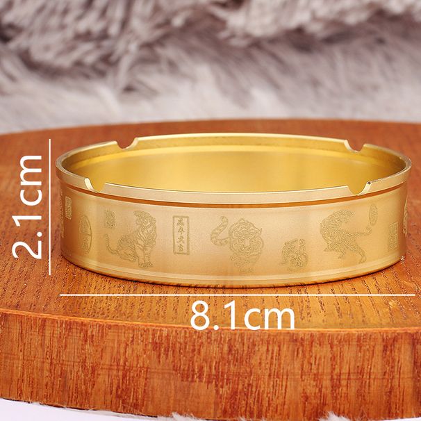 Ashtray New Chinese Style Retro Creative Promotional Gift Living Room Office Brass Metal Craft Ornament_maomaolike.com