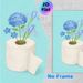 Blue Floral Toilet Roll Themed Painting Poster, Whimsical Soft Illustrative Poster, Unique Flower-in-toilet-roll Design Brings Lighthearted Charm_maomaolike.com
