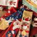 Christmas stocking Lady Wholesale with velvet thickened warm coral velvet red socks Christmas gift Elk floor socksChristmas sock _maomaolike.com