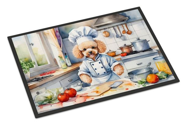 Poodle The Chef Doormat Front Door Mat Indoor Outdoor Rugs For Entryway, Non Slip Washable Low Pile, 24H X 36W_maomaolike.com