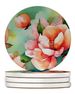 Delaware Peach Blossom In Watercolor Large Sandstone Coasters Pack Of 4 Absorbent Round Coasters Decor Gifts For Men Or Women, 4 In, Multicolor_maomaolike.com