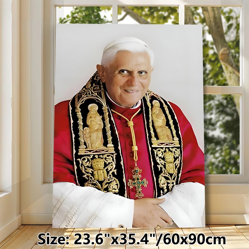 Pope Benedict XVI Themed Painting Poster, Exquisite Realistic Portrait Poster, Elegant Religious Decor Piece Suitable For Home, Prayer Room And Church_maomaolike.com