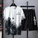 Men's Clothing casual sports suit 2024 summer new style handsome matching shorts Korean version large size loose ice silk short sleeves_maomaolike.com