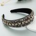 European and American Trendy Design Colorful Turquoise Inlaid with Diamonds Wide Edge Fabric Candy Colored Headband Versatile Headwear_maomaolike.com