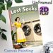 Lost Socks Laundry Mystery Painting Poster, Vintage-style Retro Housewife & Laundry Machines Scene Poster, Humorous Whimsical Design, Ideal For_maomaolike.com